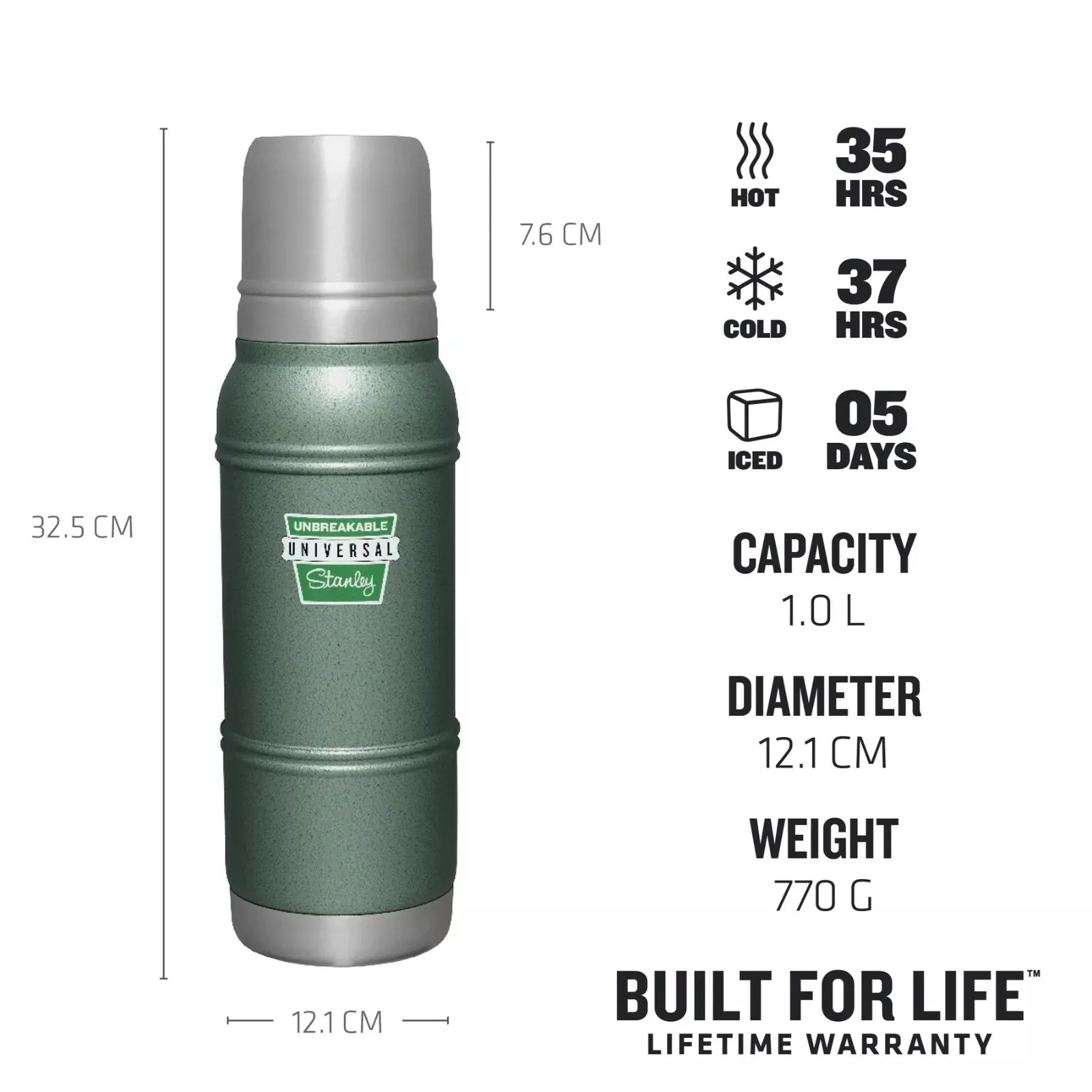 Vintage Green Stanley Milestones Thermal Bottle 1L - Image 4